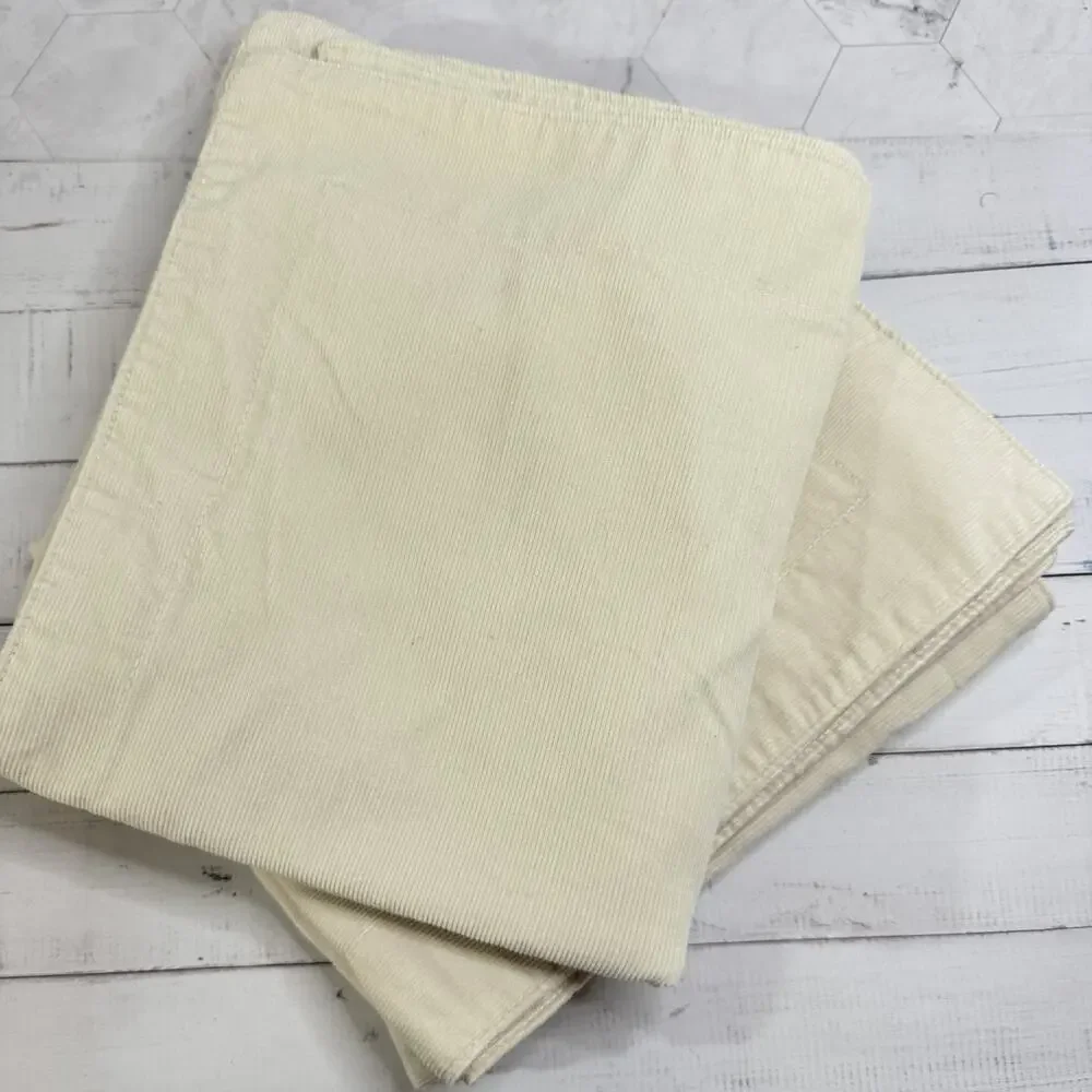 Ralph Lauren King Shams Set of 2 Off White Cream Soft Corduroy Cotton 36x23